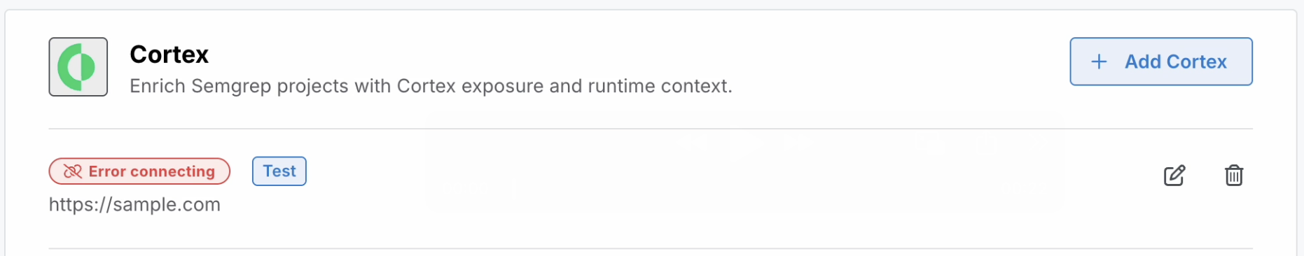 Cortex Connection Error